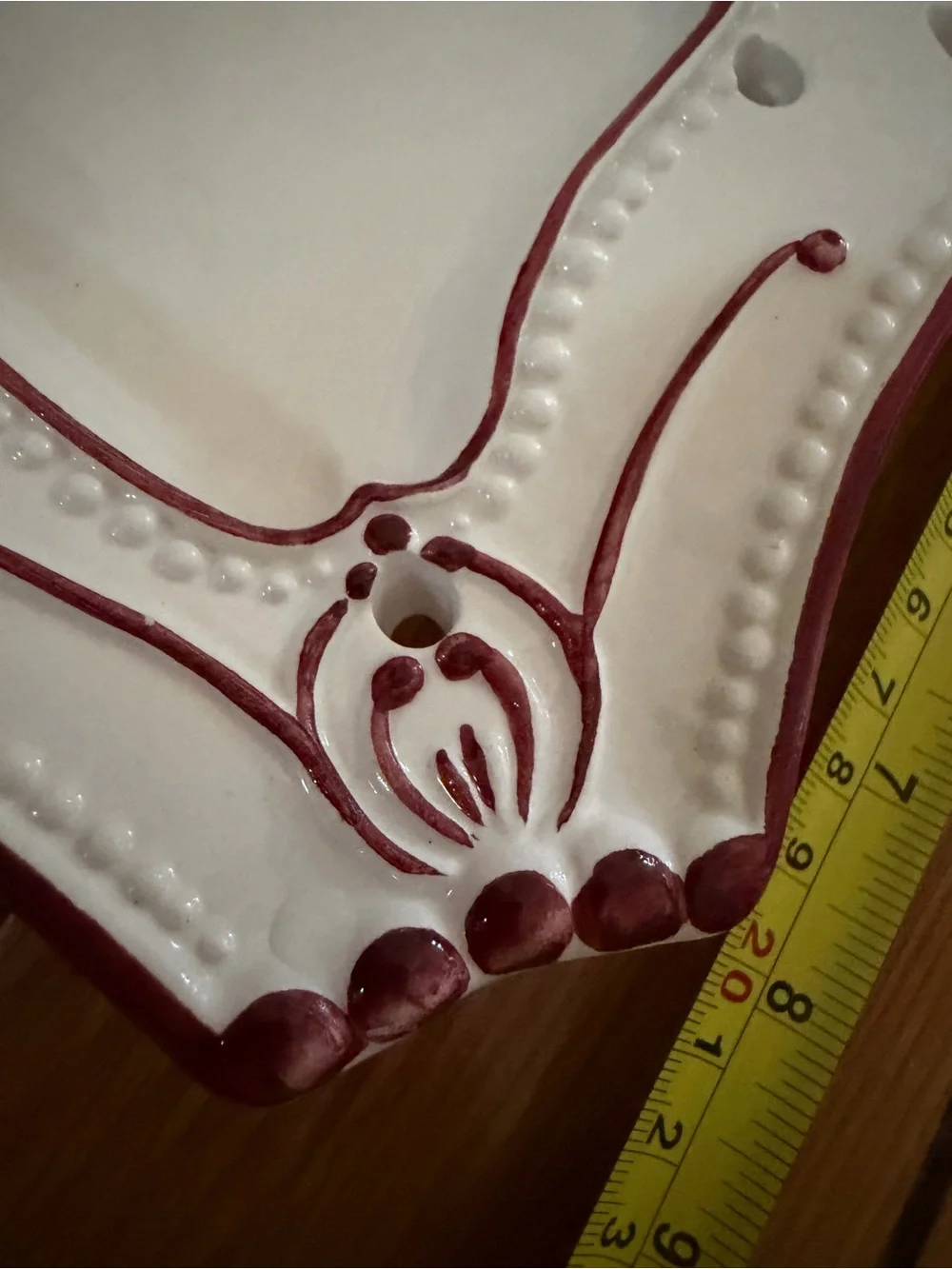 Vintage handpainted ceramic plate and platter. Set of 2